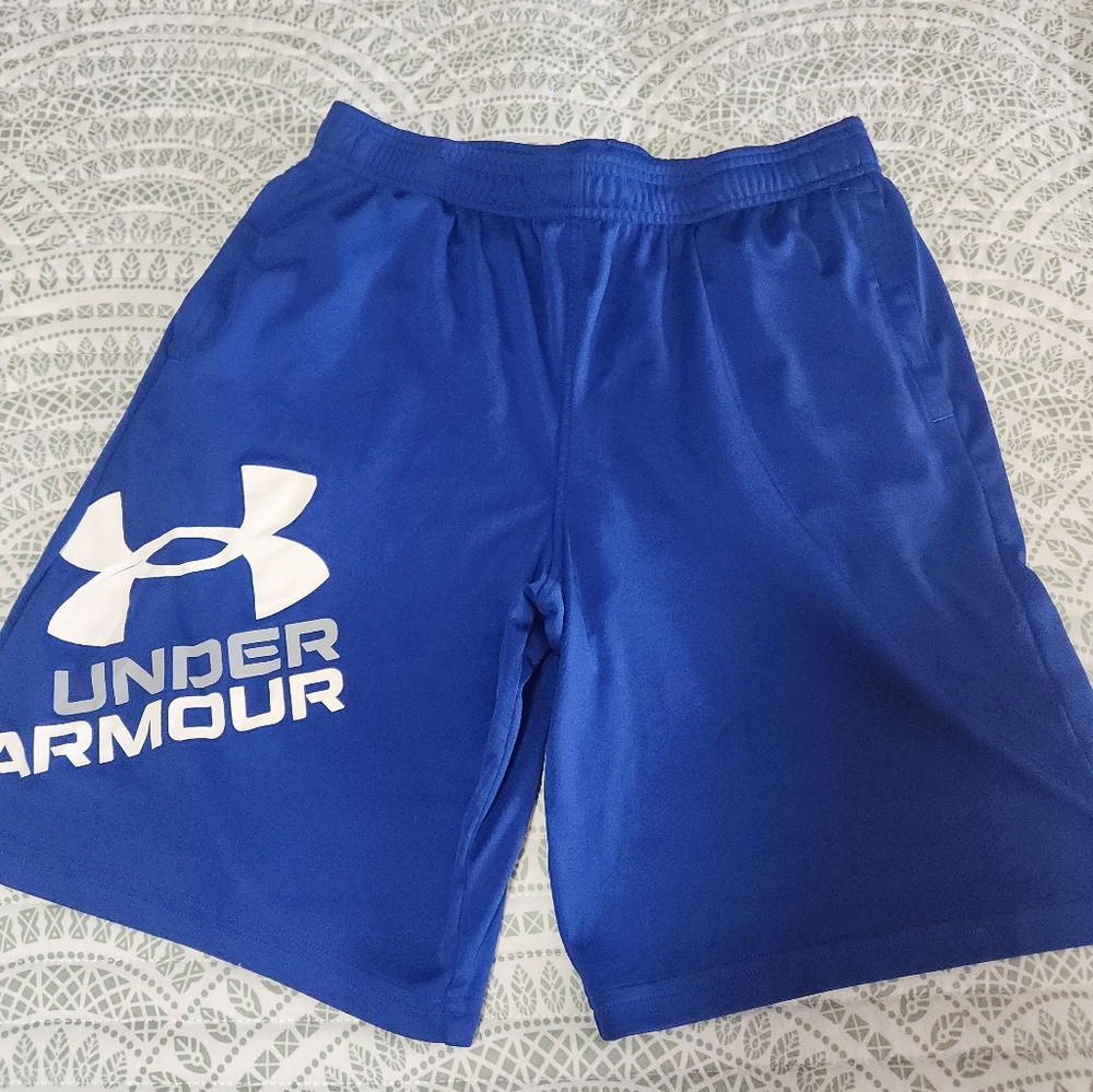 Under Armour Youth Athletic Shorts in Royal Blue